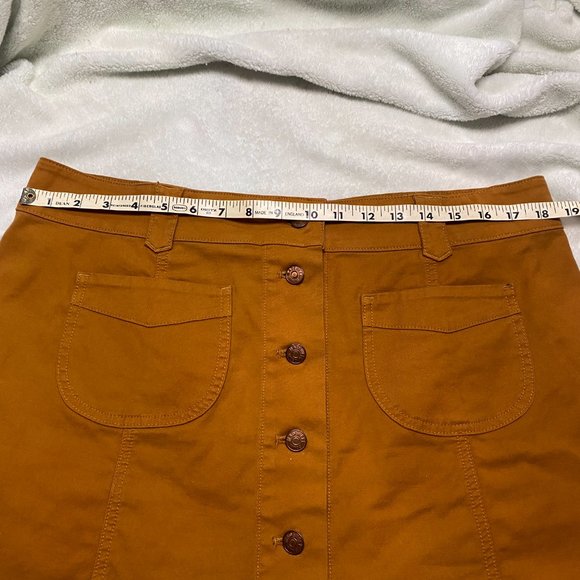 Madewell Camel Colored Soft Denim Jean Button Up Skirt Womens Size 14 - Picture 11 of 11